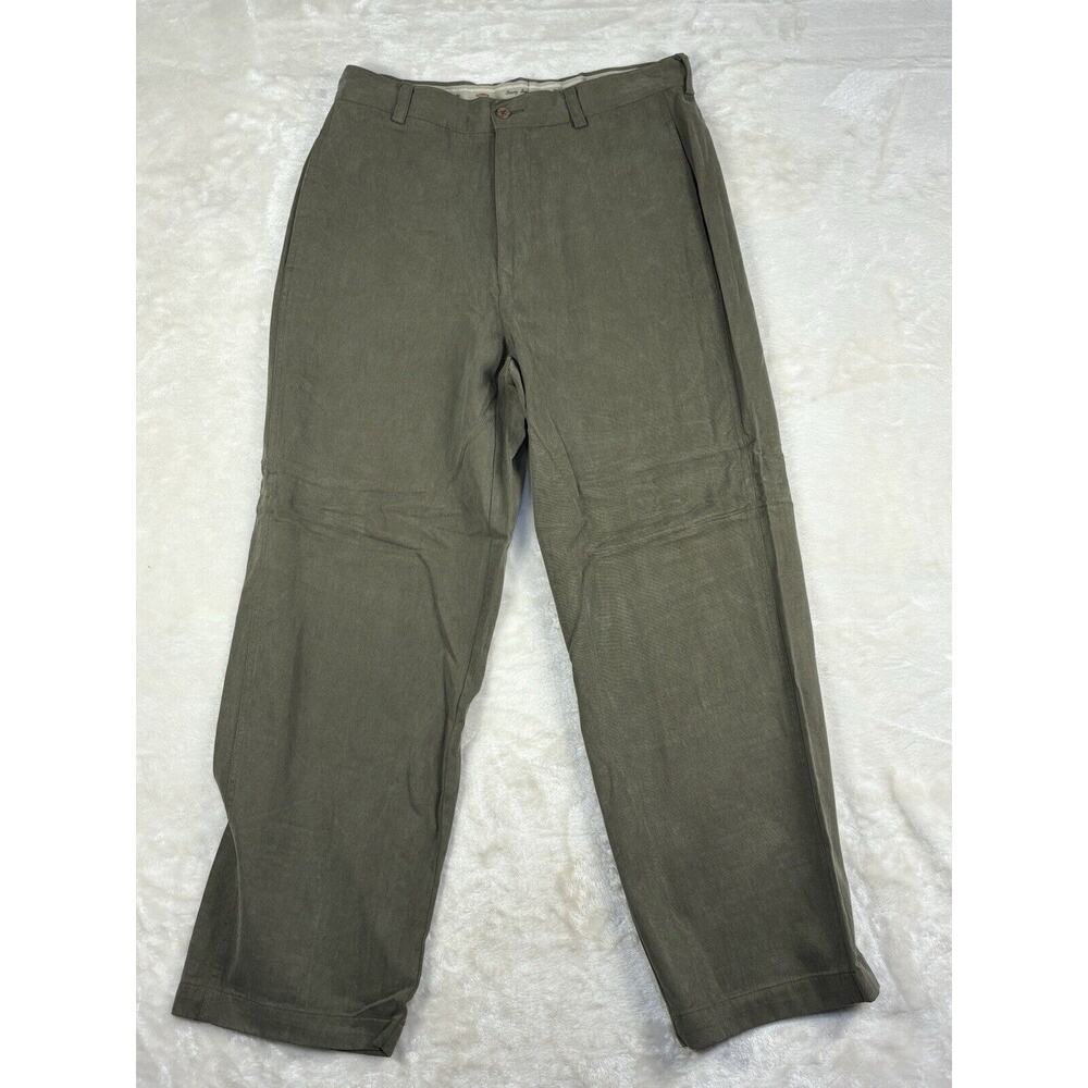 Tommy Bahama Olive Green Linen Blend Chinos